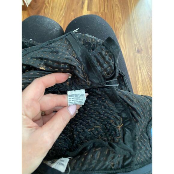 1990s OLEG CASSINI Gold/Bronze fully sequins strapless silk bustier top (L) - Picture 10 of 11